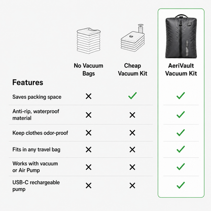 AeriVault™ Vacuum Kit-Travel Vacuum Bags